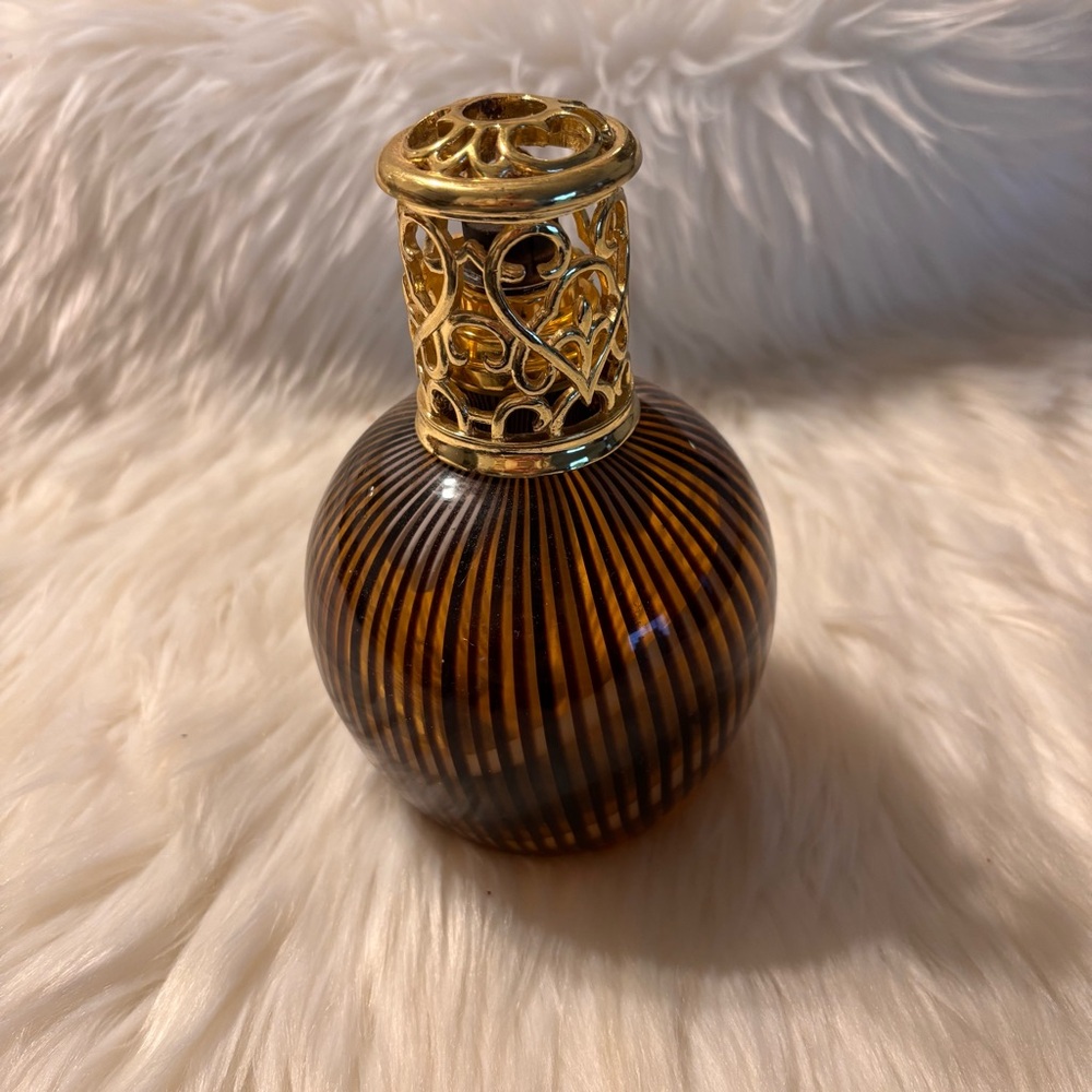 Elegant Brown and Gold Glass Home Accent